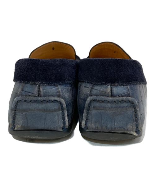 Santoni（サントーニ）Santoni (サントーニ) クロコ型押しローファー　11500 インディゴ サイズ:U50の古着・服飾アイテム