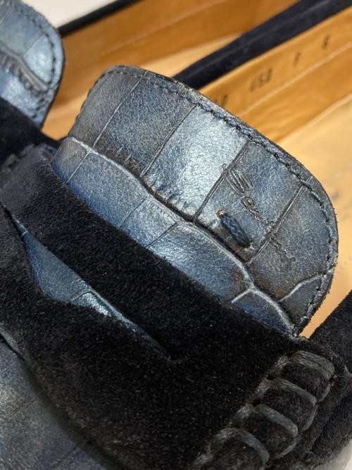 Santoni（サントーニ）Santoni (サントーニ) クロコ型押しローファー　11500 インディゴ サイズ:U50の古着・服飾アイテム