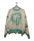 Palm Angelsパーム エンジェルス）の古着「Round Neck Sweater」｜ホワイト×ブルー