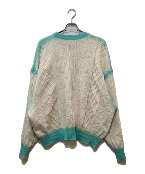 Palm Angels（パーム エンジェルス）Palm Angels (パーム エンジェルス) Round Neck Sweater ホワイト×ブルー サイズ:Mの古着・服飾アイテム