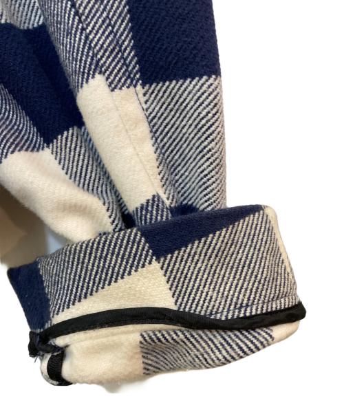 Palm Angels（パーム エンジェルス）Palm Angels (パーム エンジェルス) Logo Printed Checked Overshirt ネイビー×ホワイト サイズ:50の古着・服飾アイテム