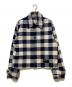 Palm Angels（パーム エンジェルス）の古着「Logo Printed Checked Overshirt」｜ネイビー×ホワイト