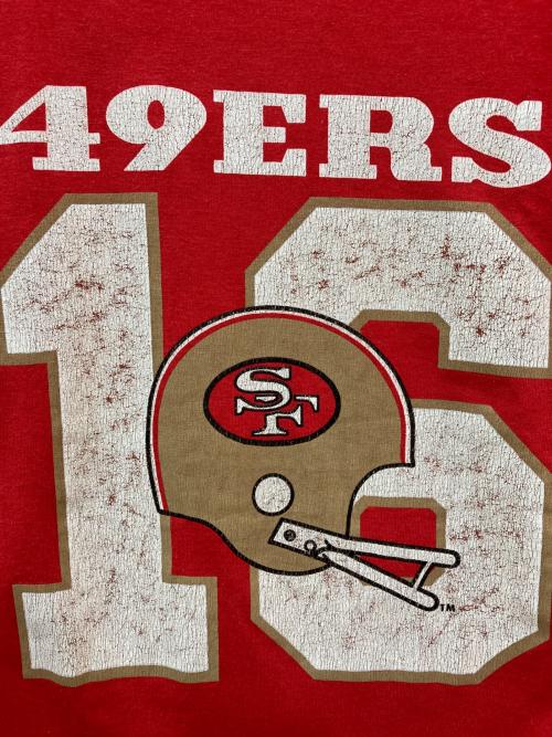 Champion（チャンピオン）Champion (チャンピオン) 80's フットボールTシャツ レッド サイズ:LARGEの古着・服飾アイテム