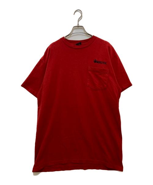 stussy（ステューシー）stussy (ステューシー) 00’s 刺繍Tシャツ レッド サイズ:Largeの古着・服飾アイテム