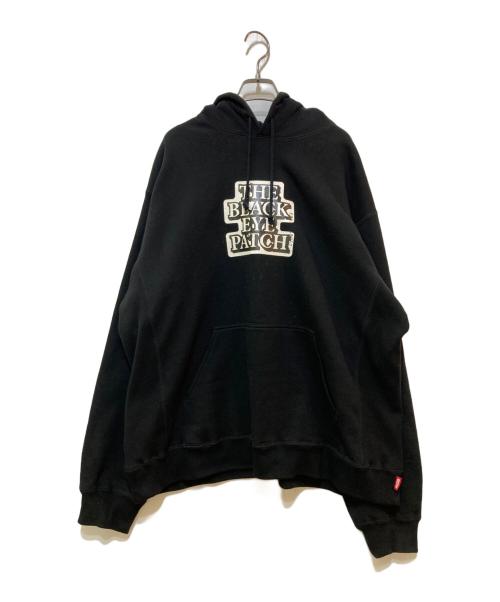 BlackEyePatch（ブラックアイパッチ）BlackEyePatch (ブラックアイパッチ) ロゴプリントプルオーバーパーカー ブラック サイズ:XLの古着・服飾アイテム