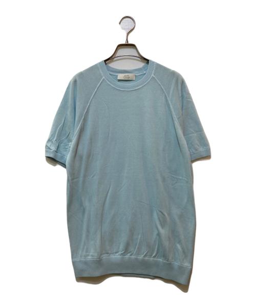 mauro ottaviani（マウロ オッタヴィアーニ）MAURO OTTAVIANI (マウロ オッタヴィアーニ) コットンS/Sニット ブルー サイズ:48の古着・服飾アイテム