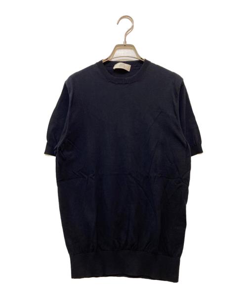 mauro ottaviani（マウロ オッタヴィアーニ）mauro ottaviani (マウロ オッタヴィアーニ) コットンS/Sニット ネイビー サイズ:48の古着・服飾アイテム
