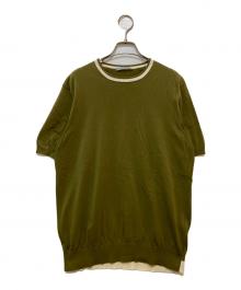 STRASBURGO（ストラスブルゴ）の古着「コットンS/Sニット　928053」｜オリーブ