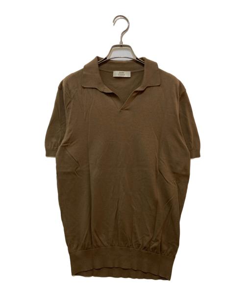 mauro ottaviani（マウロ オッタヴィアーニ）mauro ottaviani (マウロ オッタヴィアーニ) コットンスキッパーニットポロシャツ ブラウン サイズ:48の古着・服飾アイテム