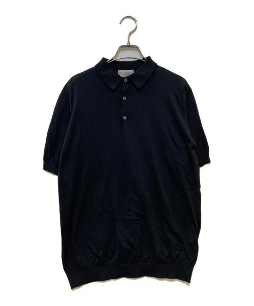 JOHN SMEDLEY（ジョンスメドレー）JOHN SMEDLEY (ジョンスメドレー) シーアイランドコットンニットポロシャツ ブラック サイズ:Lの古着・服飾アイテム