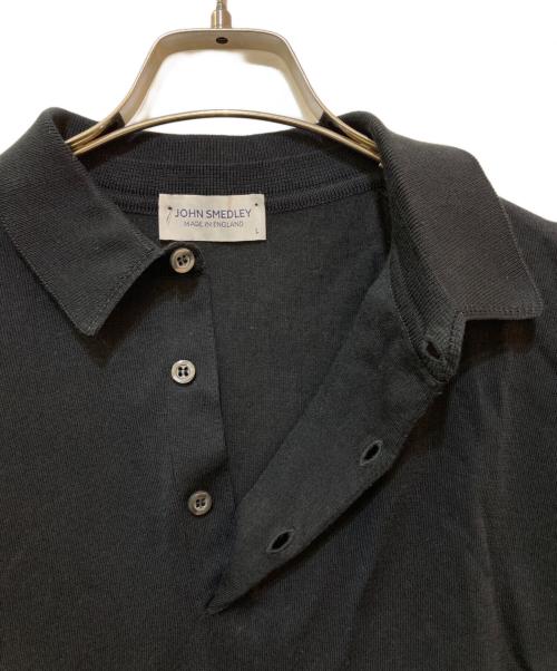 JOHN SMEDLEY（ジョンスメドレー）JOHN SMEDLEY (ジョンスメドレー) シーアイランドコットンニットポロシャツ ブラック サイズ:Lの古着・服飾アイテム