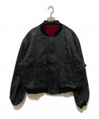 HARVESTハーヴェスト）の古着「レザーブルゾン」｜ブラック