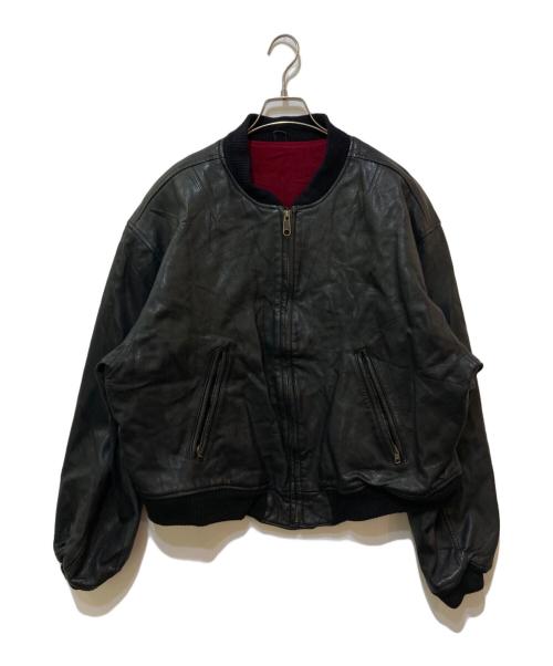 HARVEST（ハーヴェスト）HARVEST (ハーヴェスト) レザーブルゾン ブラック サイズ:XLの古着・服飾アイテム