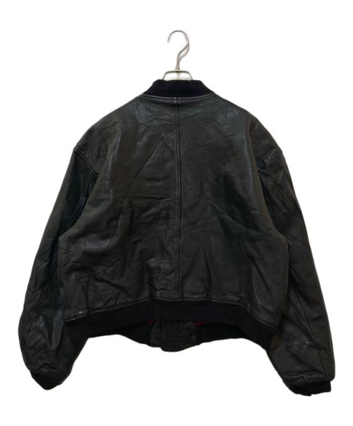 HARVEST（ハーヴェスト）HARVEST (ハーヴェスト) レザーブルゾン ブラック サイズ:XLの古着・服飾アイテム