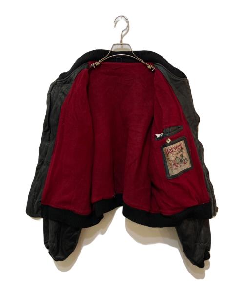 HARVEST（ハーヴェスト）HARVEST (ハーヴェスト) レザーブルゾン ブラック サイズ:XLの古着・服飾アイテム