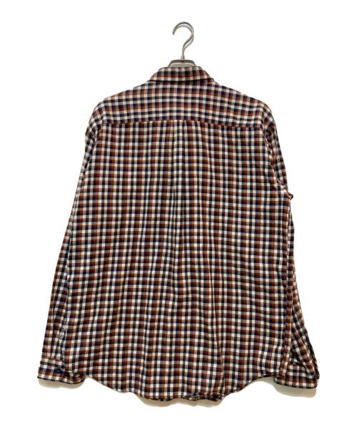 Patagonia（パタゴニア）Patagonia (パタゴニア) L/S Pima Cotton Shirt　53837 ブラウン×ネイビー サイズ:Lの古着・服飾アイテム
