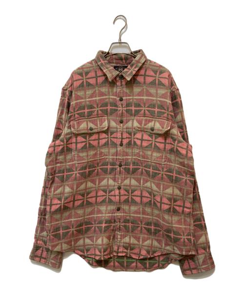 RRL（ダブルアールエル）RRL (ダブルアールエル) ヘビーフランネルシャツ ピンク サイズ:XLの古着・服飾アイテム