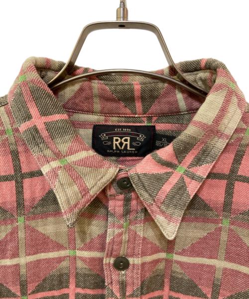 RRL（ダブルアールエル）RRL (ダブルアールエル) ヘビーフランネルシャツ ピンク サイズ:XLの古着・服飾アイテム