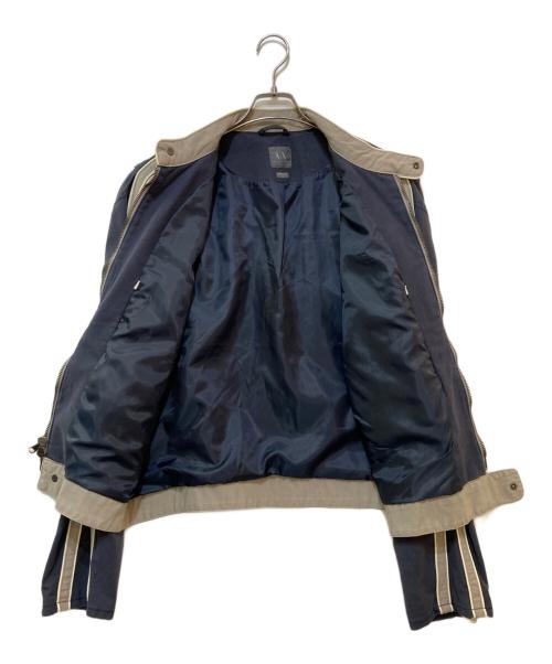 ARMANI EXCHANGE（アルマーニ エクスチェンジ）ARMANI EXCHANGE (アルマーニ エクスチェンジ) シングルライダースジャケット ネイビー サイズ:ＸＬ　の古着・服飾アイテム