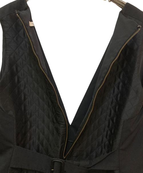 LE PHIL（ル フィル）LE PHIL (ル フィル) ダイヤモンドジャガードドッキングワンピース ブラックの古着・服飾アイテム