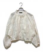 TOMORROW LAND collectionトゥモローランドコレクション）の古着「サンフラワージャカード フリルネックブルゾン」｜ホワイト