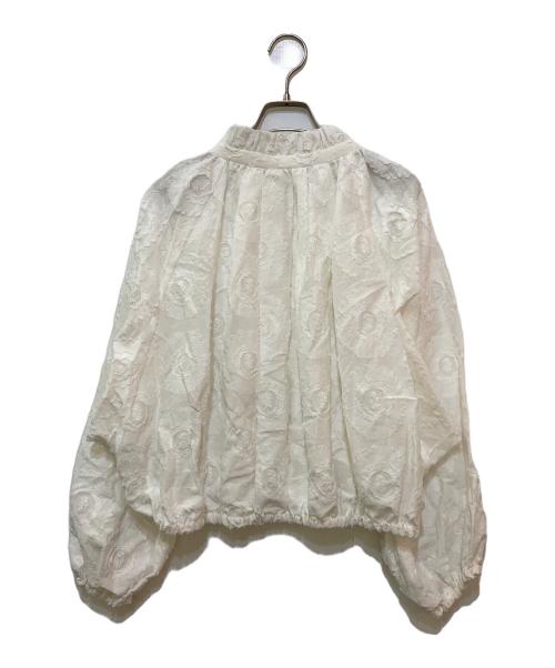 TOMORROW LAND collection（トゥモローランドコレクション）TOMORROW LAND collection (トゥモローランドコレクション) サンフラワージャカード フリルネックブルゾン ホワイト サイズ:36の古着・服飾アイテム
