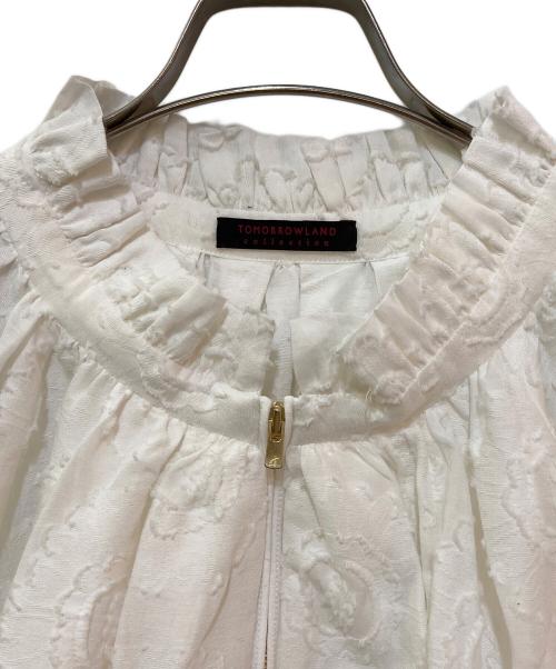 TOMORROW LAND collection（トゥモローランドコレクション）TOMORROW LAND collection (トゥモローランドコレクション) サンフラワージャカード フリルネックブルゾン ホワイト サイズ:36の古着・服飾アイテム