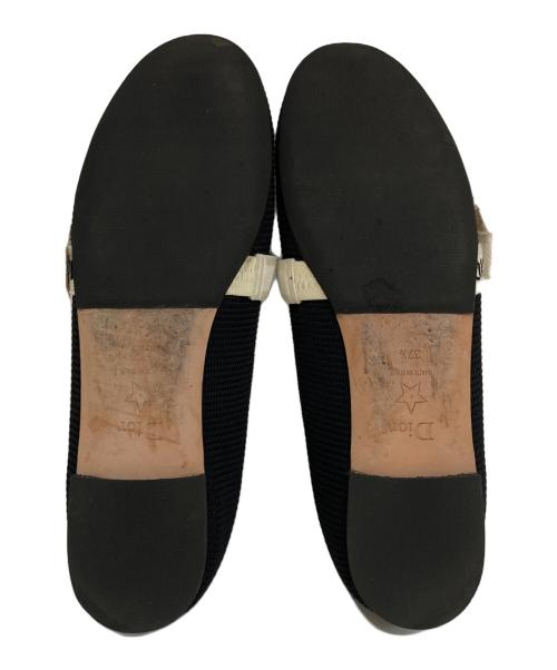 Christian Dior（クリスチャン ディオール）Christian Dior (クリスチャン ディオール) MISS JADIOR BALLERINA FLAT ブラック サイズ:37 1/2の古着・服飾アイテム