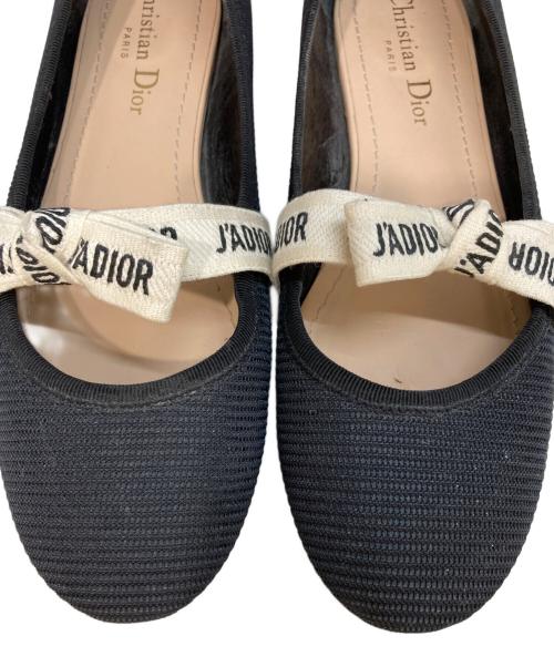 Christian Dior（クリスチャン ディオール）Christian Dior (クリスチャン ディオール) MISS JADIOR BALLERINA FLAT ブラック サイズ:37 1/2の古着・服飾アイテム