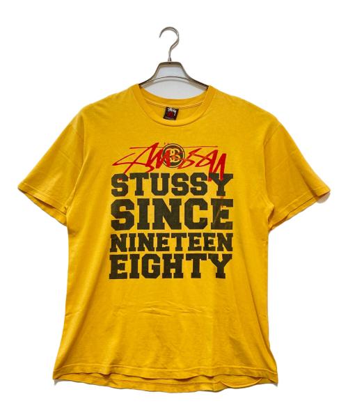 stussy（ステューシー）stussy (ステューシー) プリントTシャツ イエロー サイズ:XLの古着・服飾アイテム