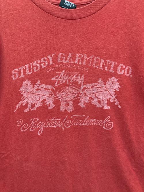 stussy（ステューシー）stussy (ステューシー) プリントTシャツ レッド サイズ:XLの古着・服飾アイテム