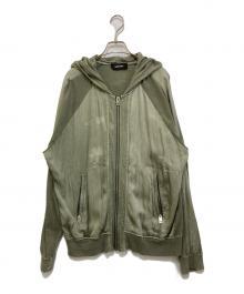 DIESEL（ディーゼル）の古着「レーヨンリネン混ジップパーカー」｜カーキ