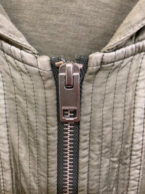 DIESEL（ディーゼル）DIESEL (ディーゼル) レーヨンリネン混ジップパーカー カーキ サイズ:Lの古着・服飾アイテム