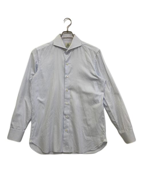 BORRELLI（ボレッリ）BORRELLI (ボレッリ) ストライプカッタウェイシャツ ブルー サイズ:15 1/2 /39の古着・服飾アイテム