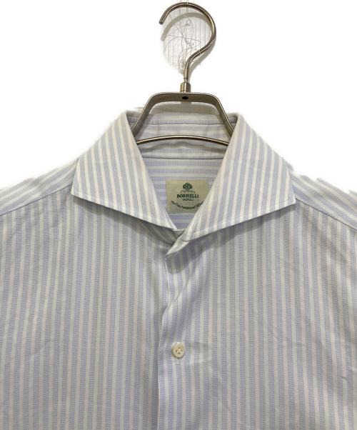 BORRELLI（ボレッリ）BORRELLI (ボレッリ) ストライプカッタウェイシャツ ブルー サイズ:15 1/2 /39の古着・服飾アイテム