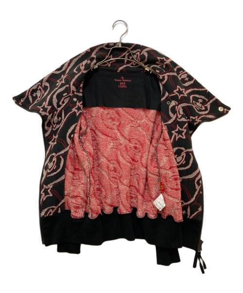 Vivienne Westwood RED LABEL（ヴィヴィアンウエストウッドレッドレーベル）Vivienne Westwood RED LABEL (ヴィヴィアンウエストウッドレッドレーベル) オーブ総柄ジップジャケット ブラック サイズ:２の古着・服飾アイテム