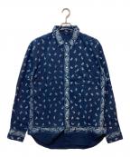 45rpm45アールピーエム）の古着「ペイズリーインディゴ染めシャツ」｜インディゴ