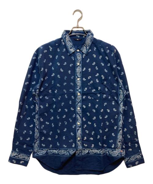 45rpm（45アールピーエム）45rpm (45アールピーエム) ペイズリーインディゴ染めシャツ インディゴ サイズ:5の古着・服飾アイテム