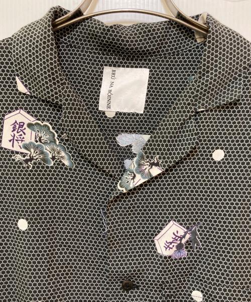 BRU NA BOINNE（ブルーナボイン）BRU NA BOINNE (ブルーナボイン) 将棋アロハシャツ ブラック サイズ:XLの古着・服飾アイテム
