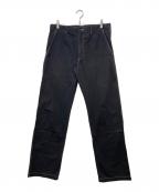 COMME des GARCONS HOMMEコムデギャルソン オム）の古着「製品染め ステッチデザインパンツ　HP-02019M」｜ブラック