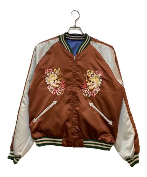 TAILOR東洋（テーラートウヨウ）TAILOR東洋 (テーラートウヨウ) ハワイアン リバーシブルスカジャン　M18483 ブルー×ブラウン サイズ:Lの古着・服飾アイテム