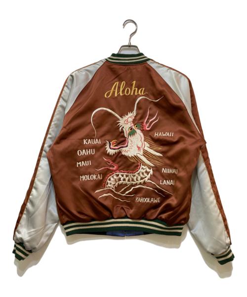 TAILOR東洋（テーラートウヨウ）TAILOR東洋 (テーラートウヨウ) ハワイアン リバーシブルスカジャン　M18483 ブルー×ブラウン サイズ:Lの古着・服飾アイテム