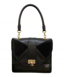 MaxMara（マックスマーラ）の古着「切替ハンドバッグ」｜ブラック