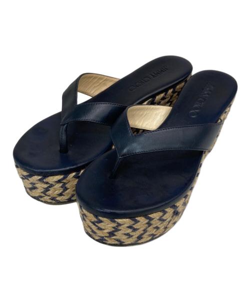 JIMMY CHOO（ジミーチュウ）JIMMY CHOO (ジミーチュウ) 厚底サンダル ブラック サイズ:36 1/2の古着・服飾アイテム