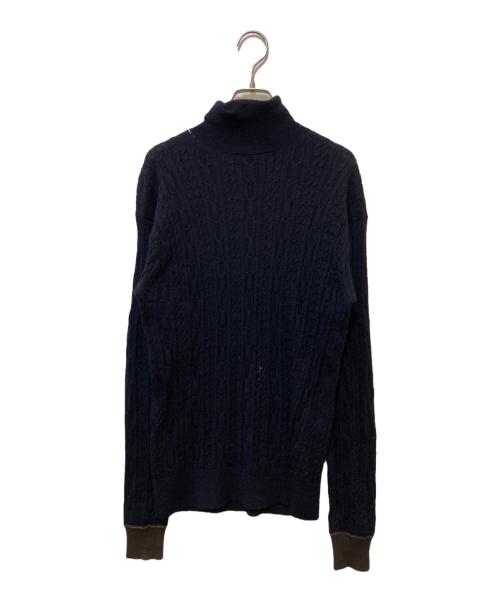 PRADA（プラダ）PRADA (プラダ) 10 corso como (ディエチ コルソコモ) タートルネックウールケーブルニット ネイビー サイズ:50の古着・服飾アイテム