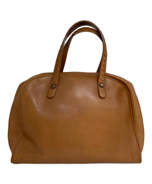 BOTTEGA VENETA（ボッテガベネタ）BOTTEGA VENETA (ボッテガベネタ) イントレチャートハンドルボストンバッグ ブラウンの古着・服飾アイテム