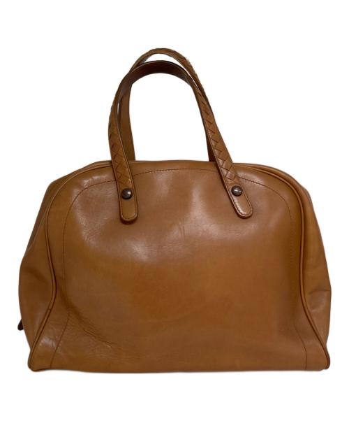 BOTTEGA VENETA（ボッテガベネタ）BOTTEGA VENETA (ボッテガベネタ) イントレチャートハンドルボストンバッグ ブラウンの古着・服飾アイテム