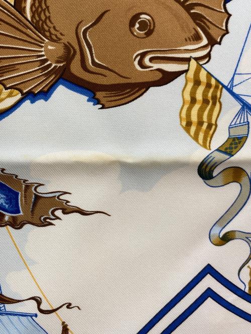 HERMES（エルメス）HERMES (エルメス) カレ90 ブルー×イエローの古着・服飾アイテム