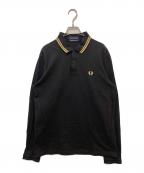 FRED PERRYフレッドペリー）の古着「鹿の子L/Sポロシャツ」｜ブラック