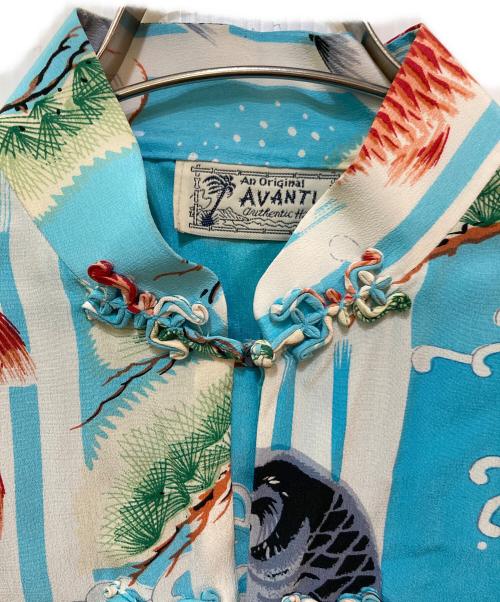 AVANTI（アヴァンティ）AVANTI (アヴァンティ) シルクアロハシャツ ブルー サイズ:Lの古着・服飾アイテム